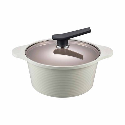 HAPPYCALL Onde Ih 24cm High Stock Pot - Ivory 4003-1233