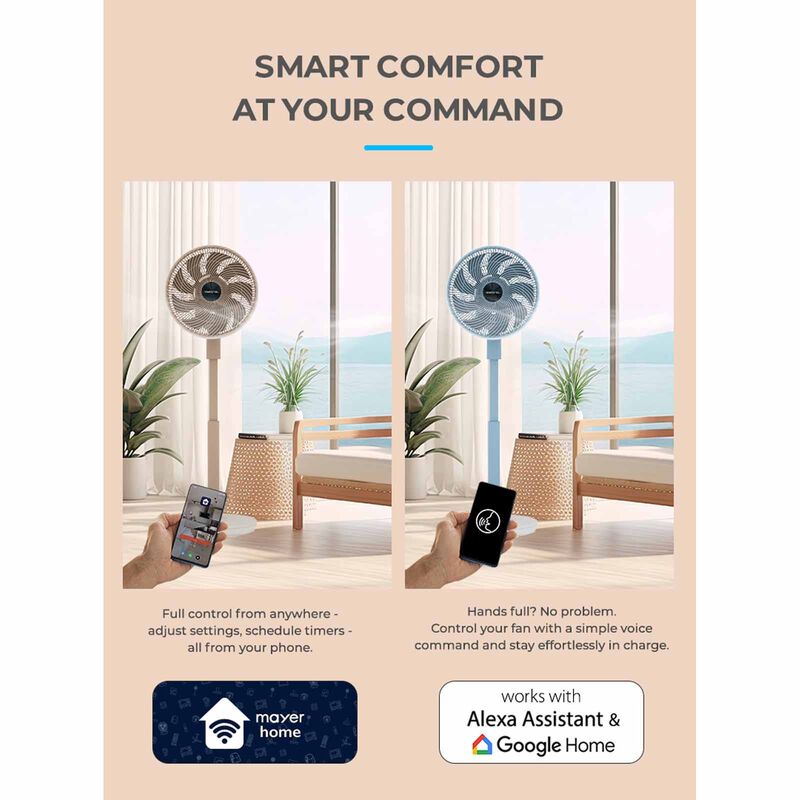 MISTRAL 12 In Bldc High Velocity Stand Fan With Remote & Wifi - Sky Blue MHV9812DRW-SB-image 3