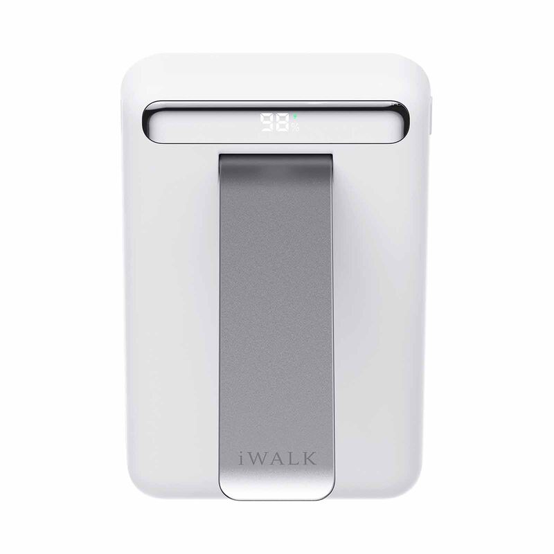 IWALK Powerstand 10000mah Qi2 Magnetic Wireless Fast Charger With Multi-angle Adjustable Stand White MXB014-002A-image 3