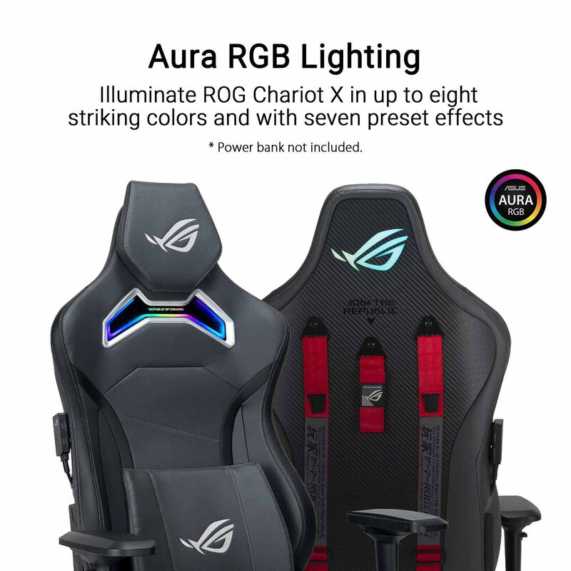ASUS Rog Chariot X Rgb Gaming Chair - Grey (exclude Installation Charges) SL301 ROG CHARIOT X GREY-image 8