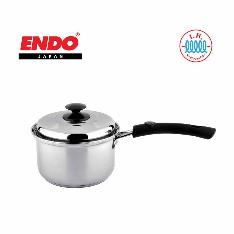 ENDO 16cm Stainless Steel Saucepan + Metal Cover E-SA16-image null