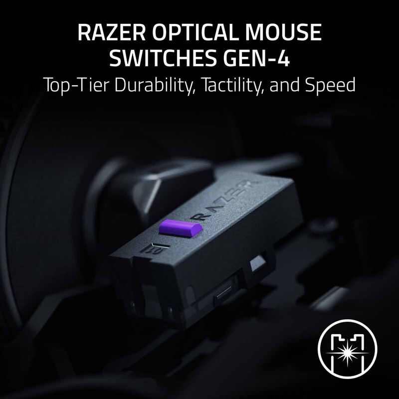 RAZER Basilisk V4 Hyperspeed - Ergonomic Wireless Gaming Mouse - White Edition RZ01-05680200-R3M1-image 10