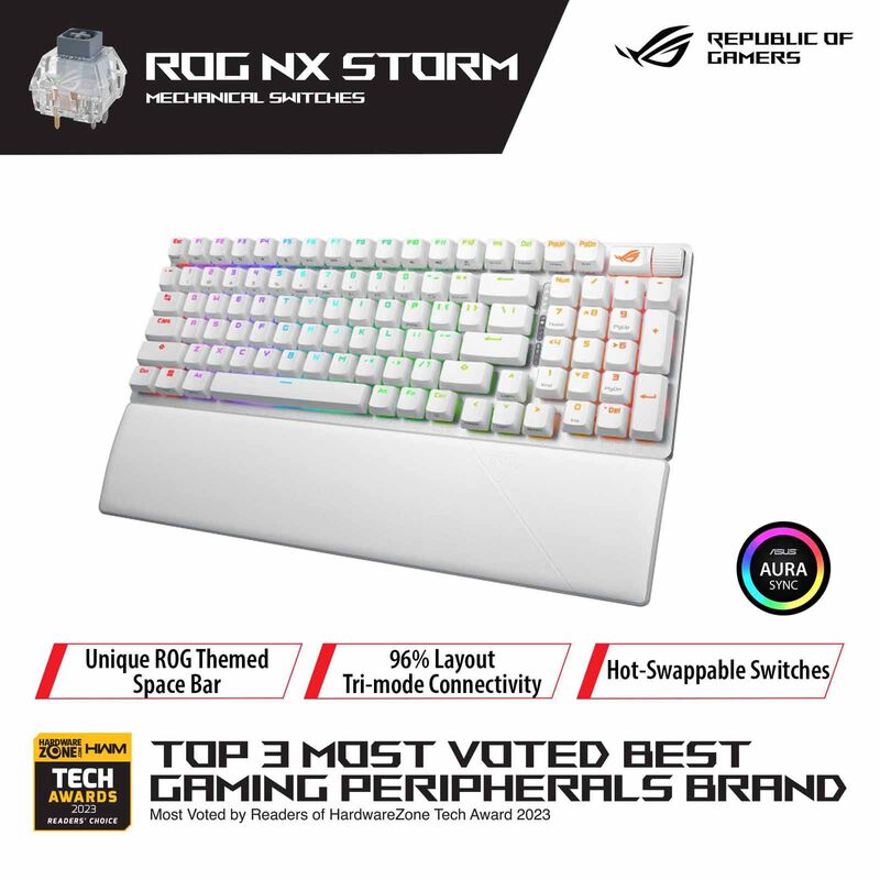 ASUS X901 Rog Strix Scope Ii 96 Nx/sm Wl Wht ROG STRIX SCOPE II 96 WIRELESS NX STORM WHITE-image 7