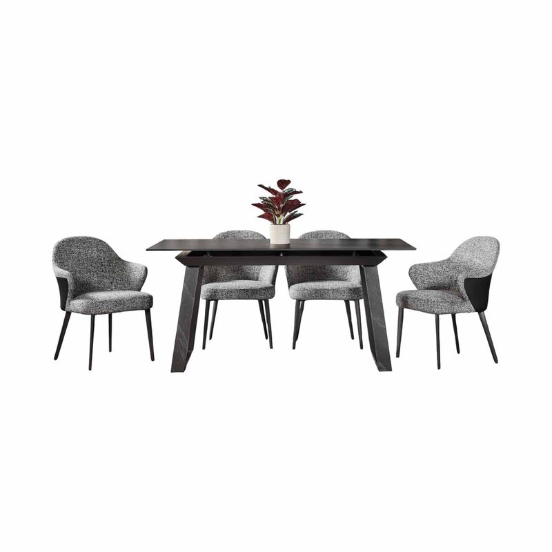 MUZE Mix & Match 5 Piece Fixed Top Dining Set (1.6m) ATLANTE+ENFIELD+MILEY-image 1