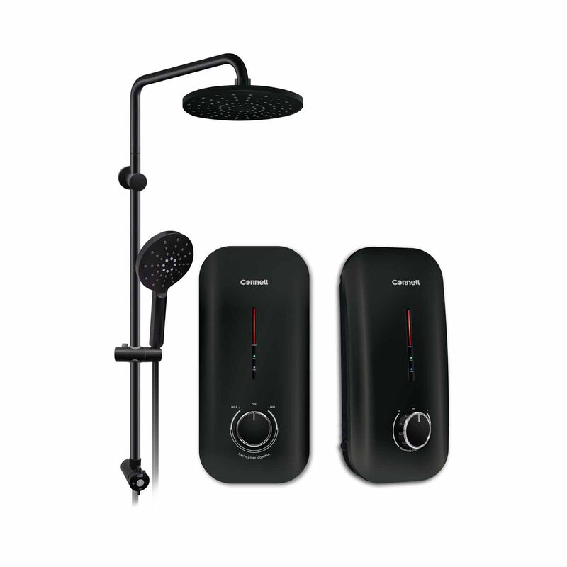 CORNELL Rain Shower Instant Water Heater (dc Pump With Elcb) - Black EC309RS-image 1