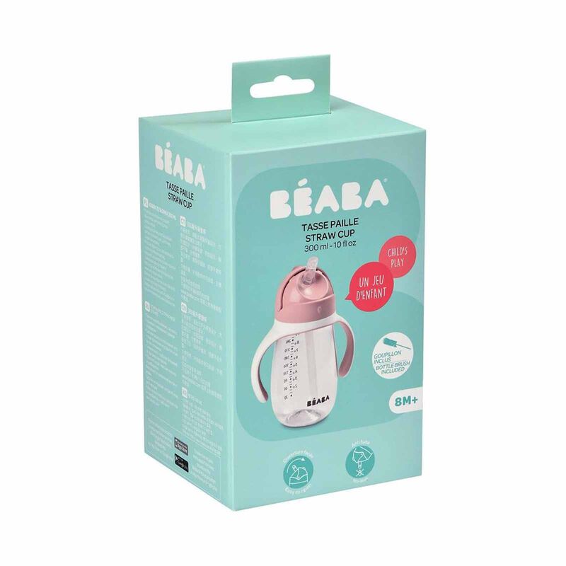 BEABA Cup 300ml - Vintage Pink (online) STRAW-image 3