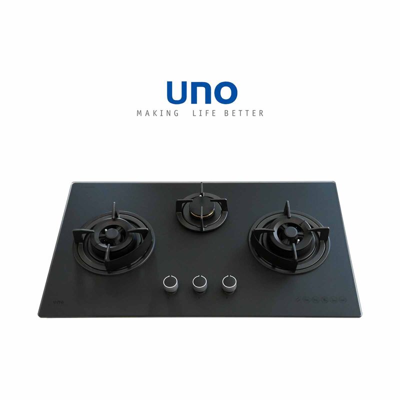 UNO 86cm 3-burner Tempered Glass Hob (exclude Installation) - Matte Black UG-8613TRSV MT/BK-image 1