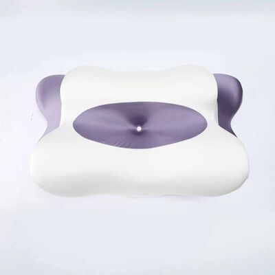 BELLAMI PL Double Comfort Memory Foam Pillow With Cover - White + Purple DOUBLE COMFORT