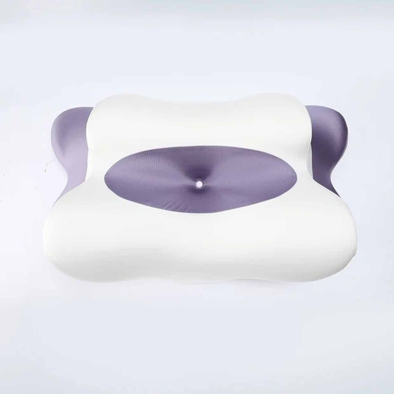 BELLAMI PL Double Comfort Memory Foam Pillow With Cover - White + Purple DOUBLE COMFORT-image 1