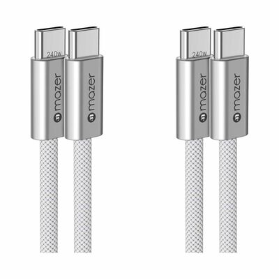 MAZER Infinitelink Flex2 2pcs-pack 240w 1m Usb-c Cable Combo-whitewhite M-FLEX2-COMBO1-WW