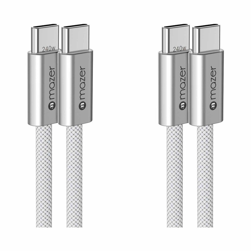 MAZER Infinitelink Flex2 2pcs-pack 240w 1m Usb-c Cable Combo-whitewhite M-FLEX2-COMBO1-WW-image 1