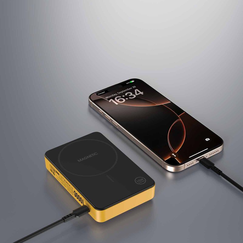 MAZER Magnetic 15w 10,000mah/pd30w With Istand Power Bank-sol M-MAGAIR20-SOL-image 2