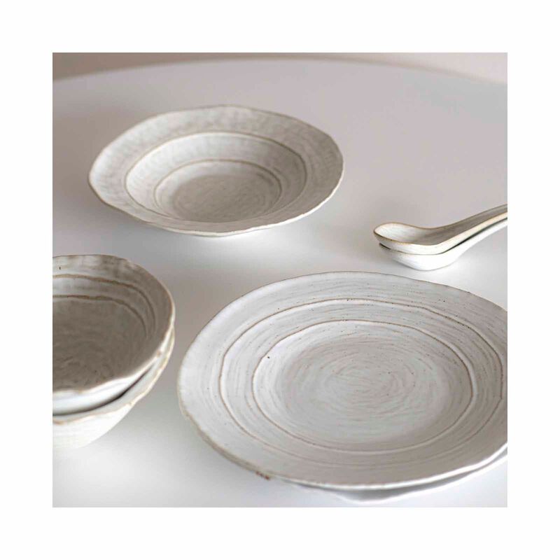 MAELSTROM Organic Shaped Rustic White Soup Plate-image 4