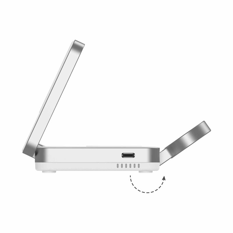 MAZER Qi2 Certified 23w Foldable 3in1 Wireless Charger - White M-QI2-MAGFOLD05-WH-image 5