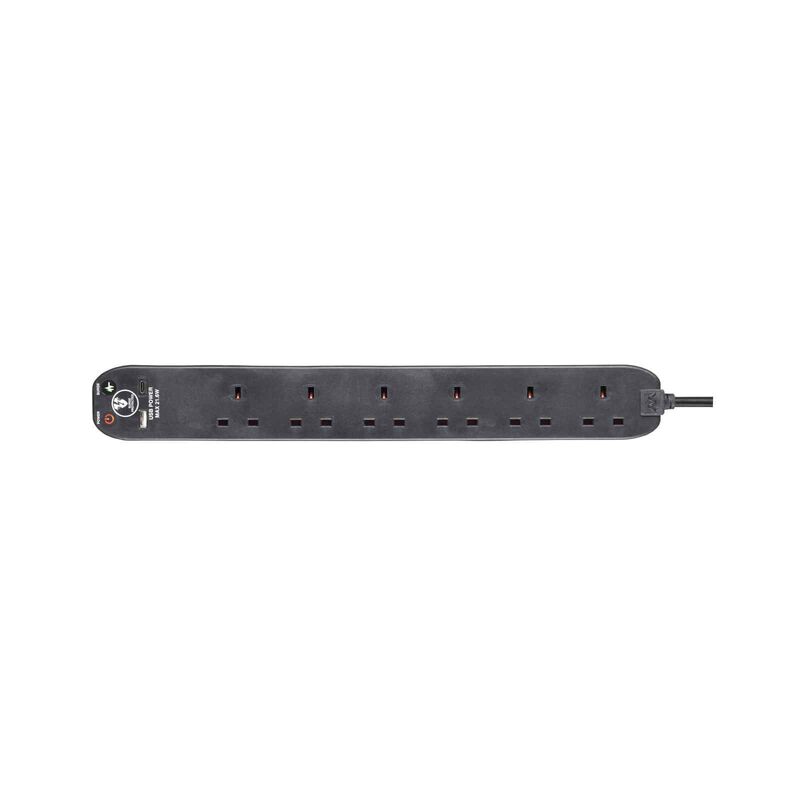 MASTERPLUG Surge Extension Lead 6 Socket, Fast Charge Usb A & C Black SRGUAC2262NB-image 3