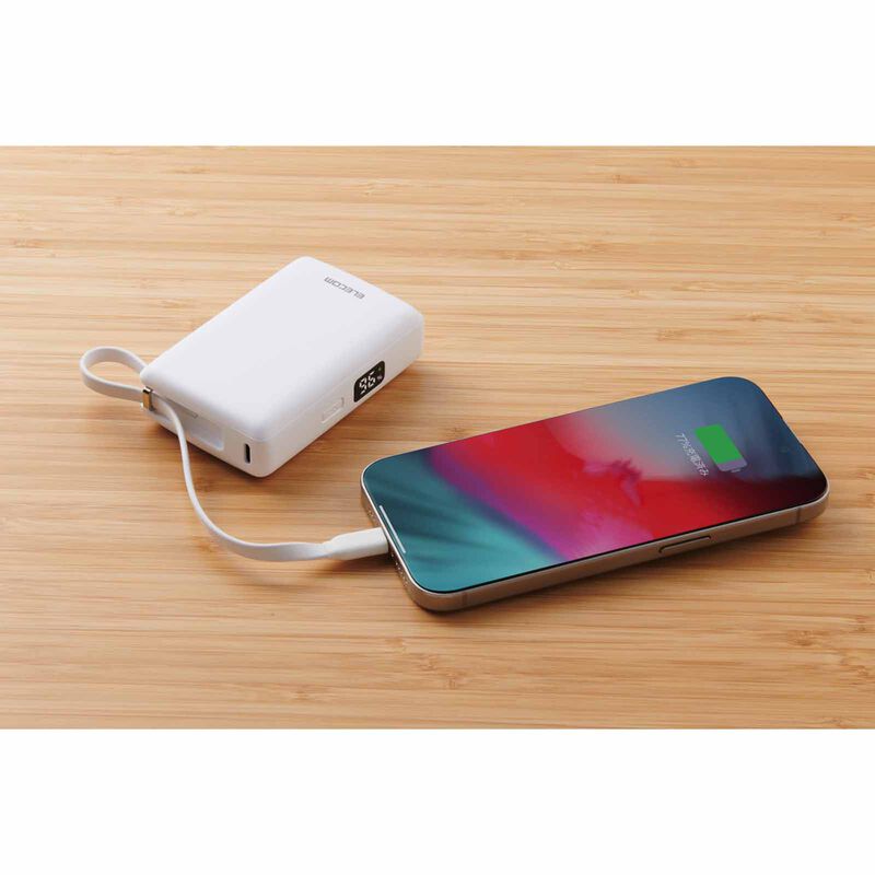 ELECOM Ccc Powerbank With Integrated Cable 10000mah 30w 1c1a DE-A06-10000WH-image 7