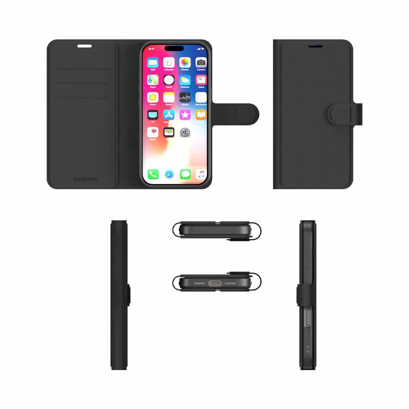 N.BRANDZ Folio Leather Wallet Case For Iphone 17 Pro-black N-FOLIO-IP17P-BK-image 2
