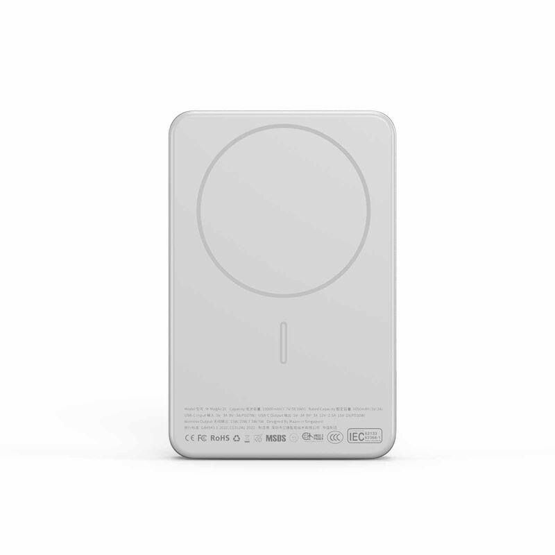 MAZER Ccc Certified Magnetic 15w 10000mah/pd30w With Istand Power Bank-silver M-MAGAIR20-SV-image 8
