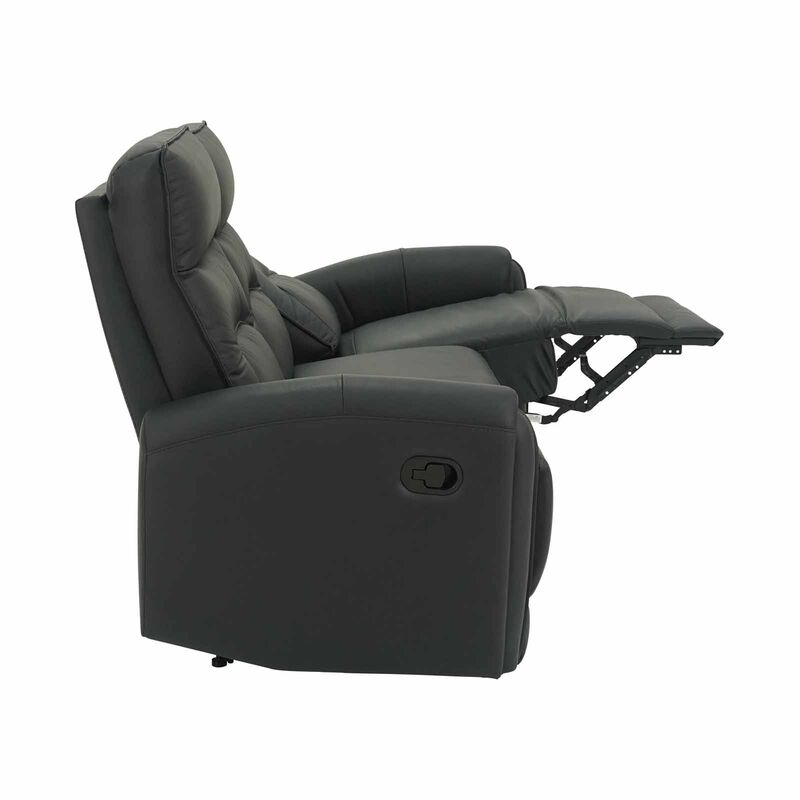 SOLOTTI 3rr-m Seater (hl) Black Half Leather Sofa RONICA-image 9