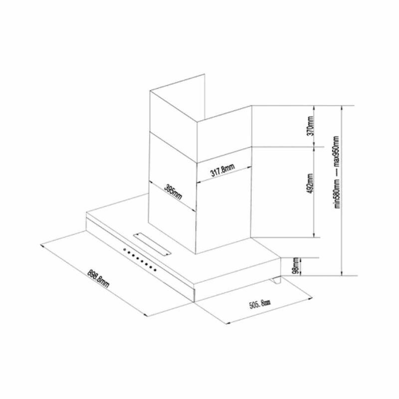 FRANKE Wall-mounted T-shape Hood (onyx)- Exclude Installation FT922C-image 4