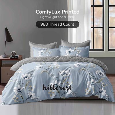 HILLCREST Hillcrest I 988tc Comfylux I Printed I King Fitted Sheet Set I Tranquil ( Oe ) 6833 I K I FS I TRANQUIL