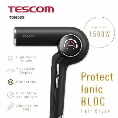 TESCOM Protective Ion Bldc Hair Dryer (1500w) TD980SG-K