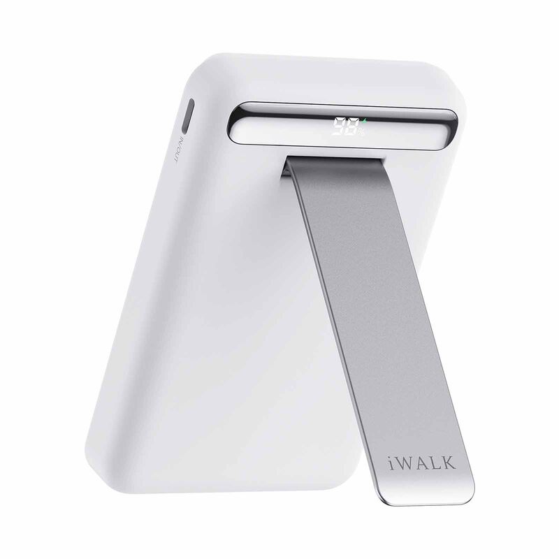 IWALK Powerstand 10000mah Qi2 Magnetic Wireless Fast Charger With Multi-angle Adjustable Stand White MXB014-002A-image 12