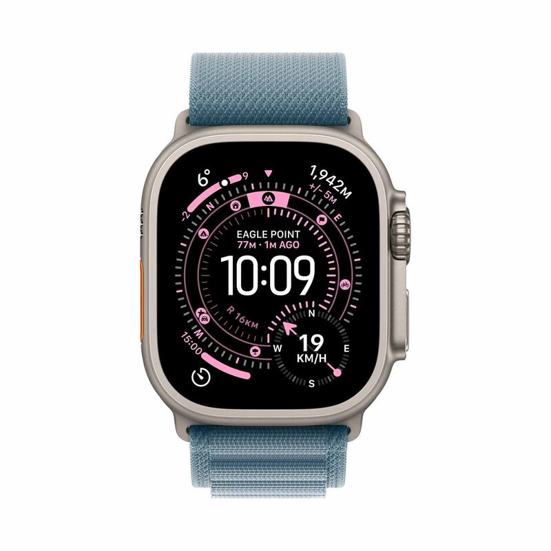 APPLE Watch Ultra 3 Gps + Cellular 49mm Natural Titanium Case With Light Blue Alpine Loop - Medium MEWM4X/A-image 4