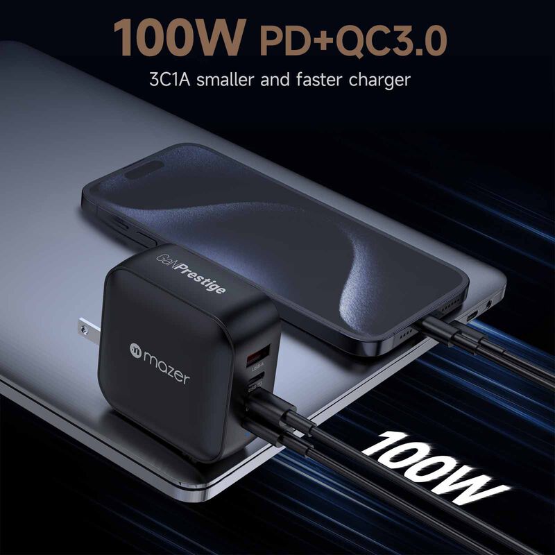 MAZER Ganprestige Pd100w 3c1a With 4 Travel Plugs-black M-G100W-V5-BK-image 11