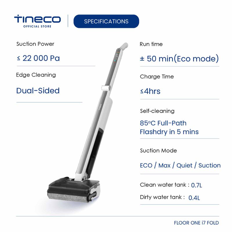 TINECO Floor I7 Fold Smart Cordless Wet And Dry Vacuum Cleaner I7 FOLD-image 8
