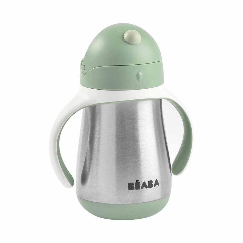 BEABA Straw Cup 250ml - Sage Green (online) STAINLESS STEEL-image 3