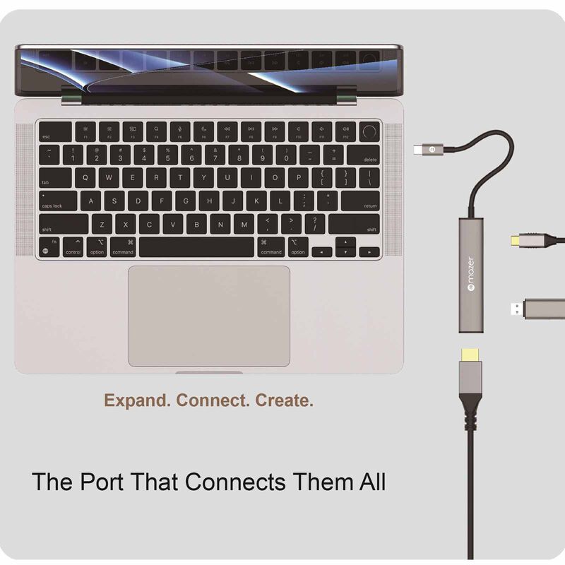 MAZER Infinitehub 3in1 Usb-c To Hdmi 4k/30hz + Usb-ax1/usb-c Pd100w Charging Hub-grey M-HUB50-GY-image 3