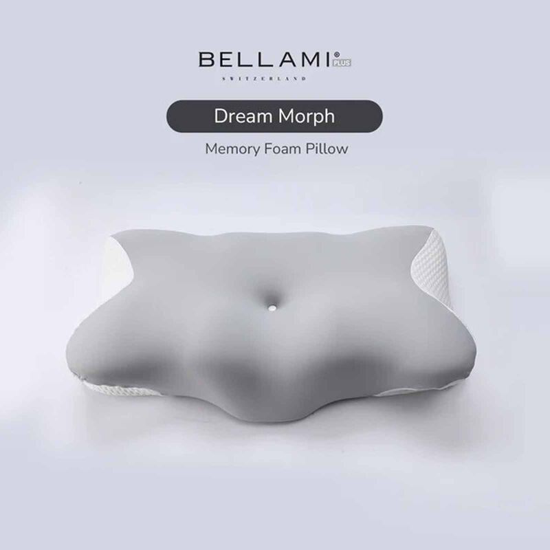 BELLAMI PL Dream Morph Memory Foam Pillow With Cover - White + Dark Grey DREAM MORPH-image 1