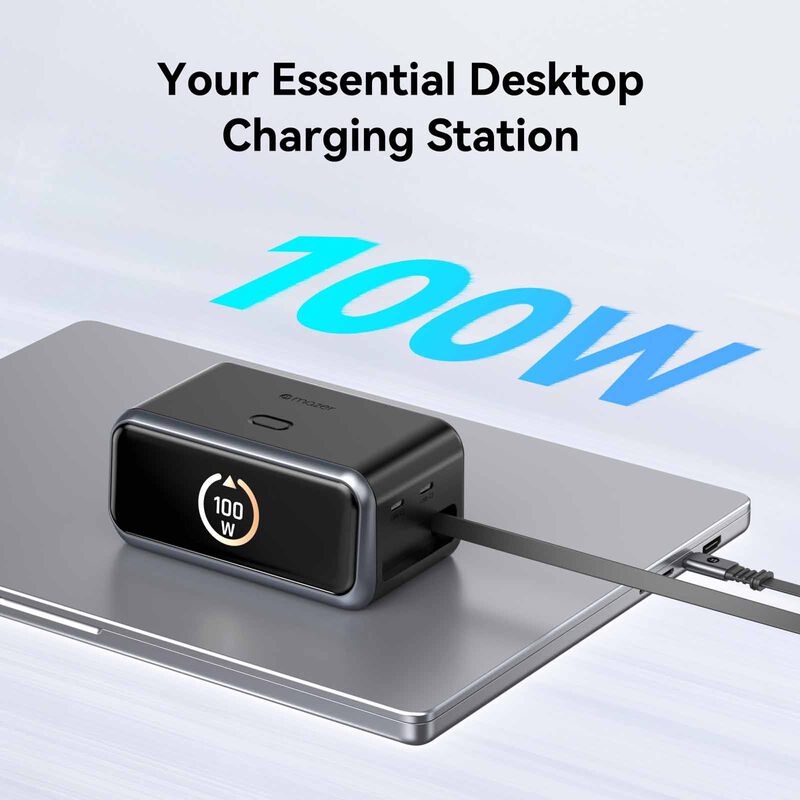 MAZER Ai Prestigegan Pd200w Desktop Charger With Retractable Cable - Black M-AI-D200-V7-BK-image 7