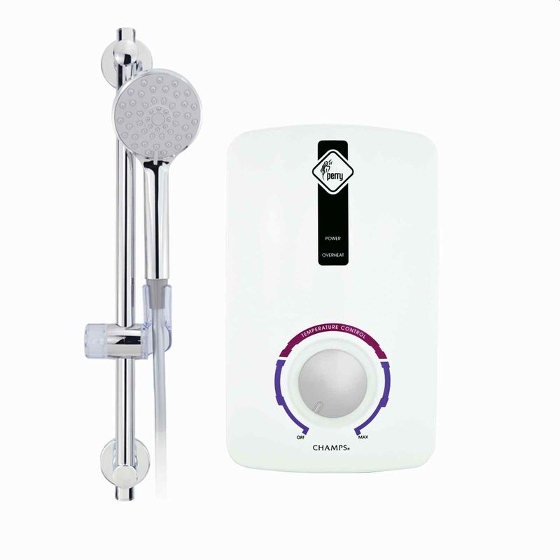 CHAMPS Electric Instant Water Heater - White (installation Charges Applies) PERRY - WHITE-image 1