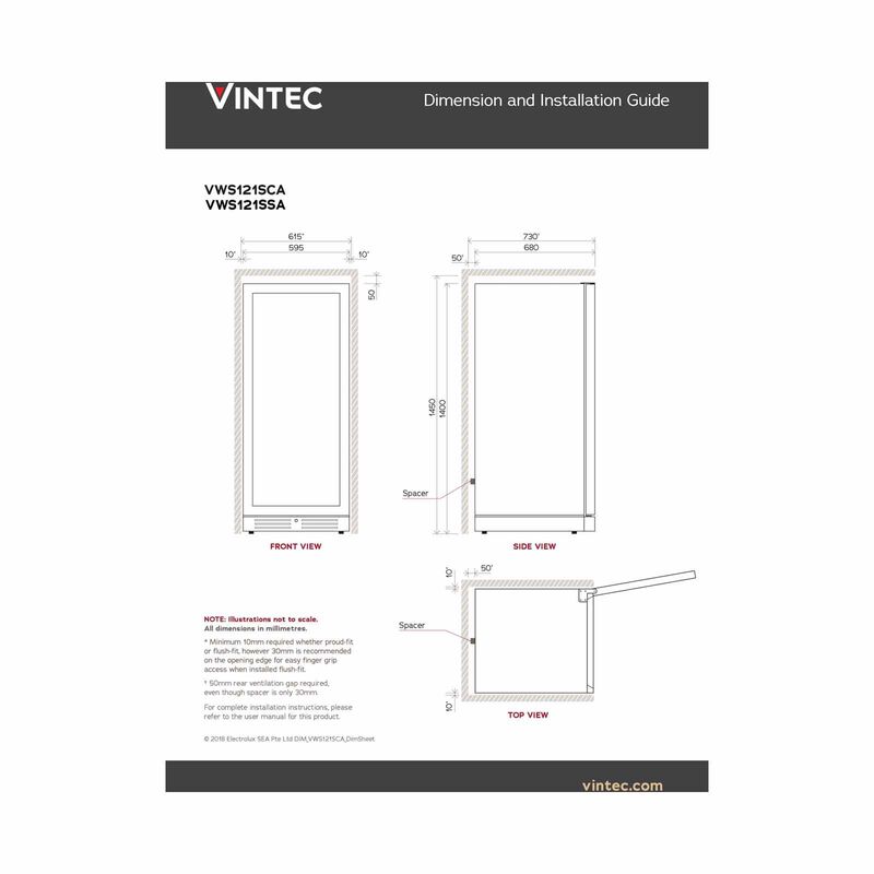 VINTEC Wine Cabinet (121 Bottles) VWS121SCA-X-image 4