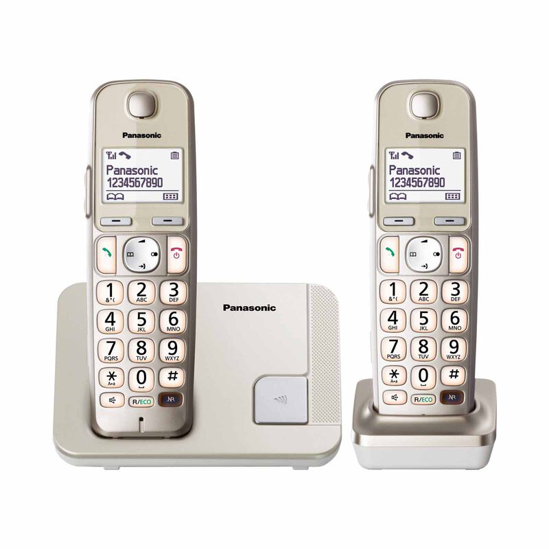 PANASONIC Twin Dect Phone Amber Backlit Display(silver) KX-TGE212CXN-image 1