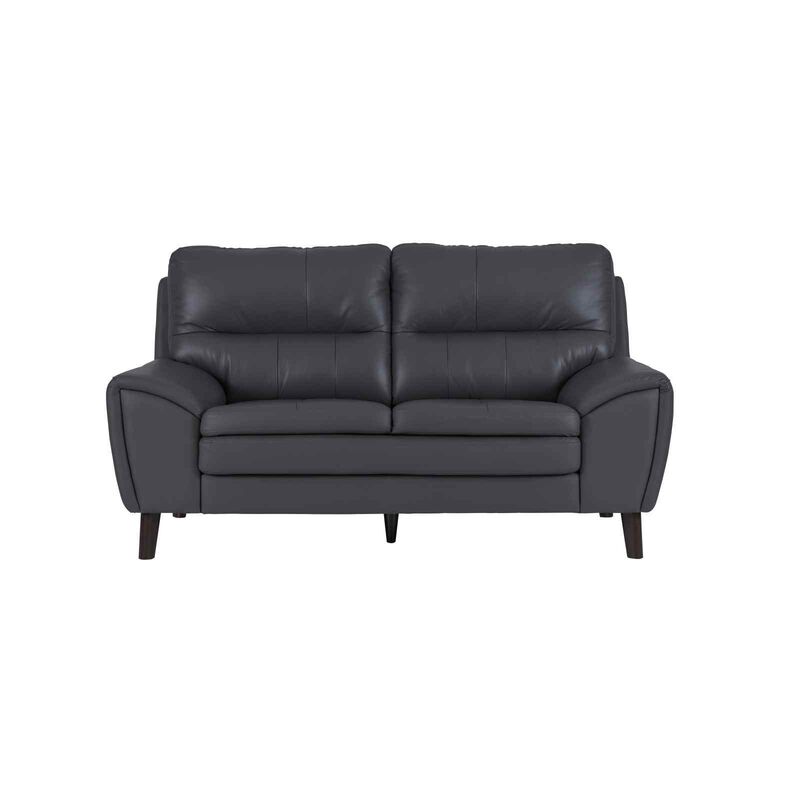 SOLOTTI 2 Seater (hl) Charcoal Half Leather Sofa CARLOTTA-image 1