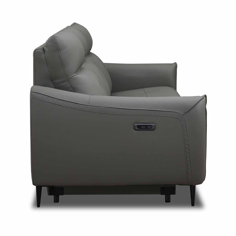MUZE 3rr Seater (hl) Cat A Grey Half Leather Sofa NEW CLARA-image 2