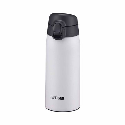 TIGER 0.35lt Push-button Lid Stainless Steel Bottle (snow White) MCT-K035 (WT)