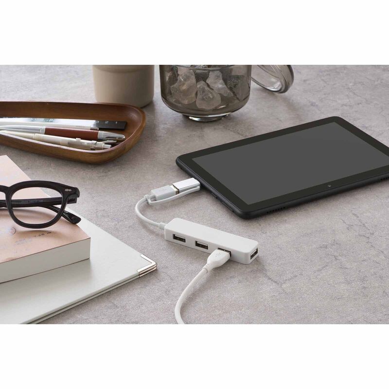ELECOM Usb C/a 4ports 2.0 Hub White U2H-CA4003BWH-image 9
