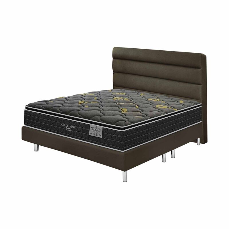 KINGKOIL King Size Mattress W/bedframe And Headboard BLACK COLLECTION OMBRA-image 2