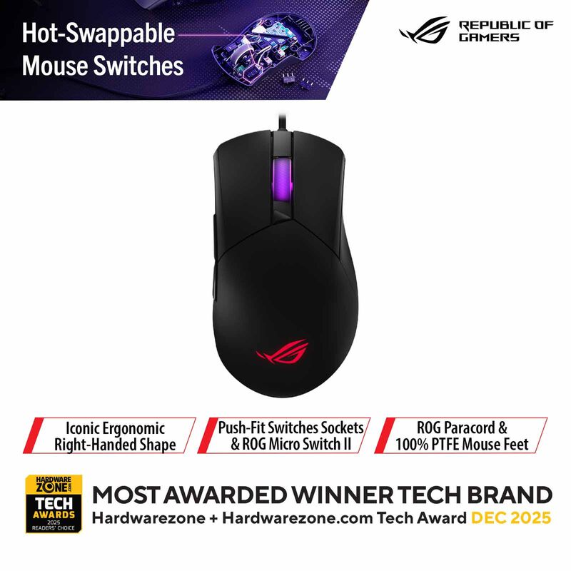 ASUS Rog Gladius Iii Core Wired Mouse P523 ROG GLADIUS III CORE-image 1
