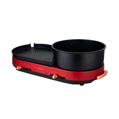 MAYER Multi-functional Hot Pot With Grill - Red MMHPG5RD