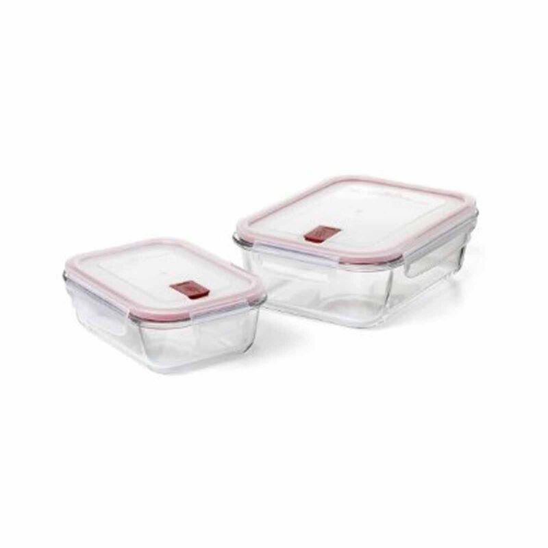 TATAY Set Hermetic Glass Cont. 0.37l+1.1l Red T1907.00-image null