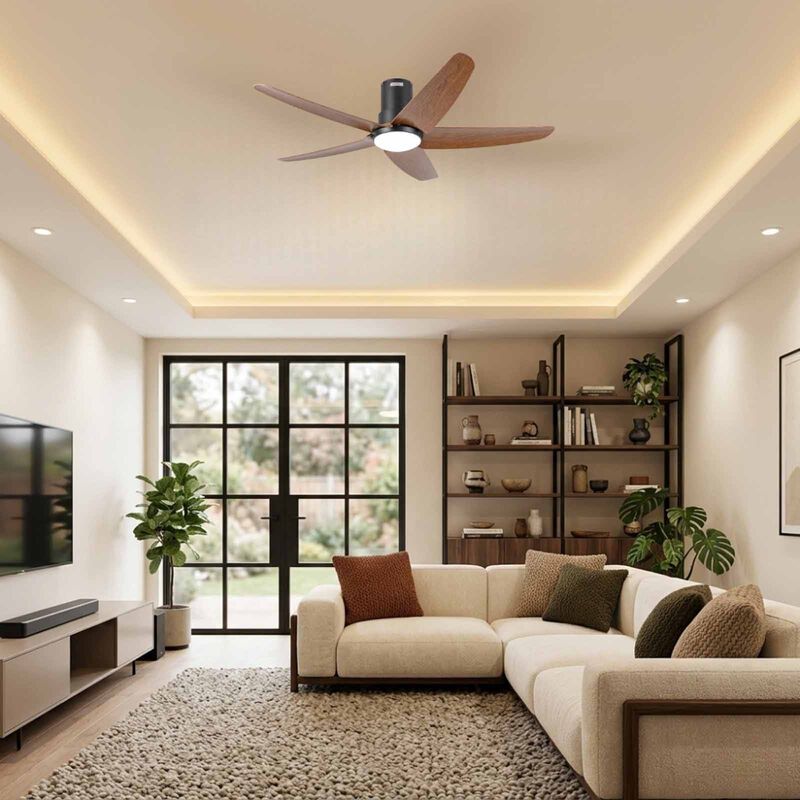 GLOXON 52 In Ceiling Fan With Light -black/wood CF5202 LR BLACK/WOOD-image 2