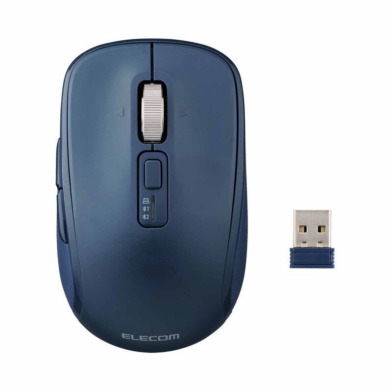 ELECOM Dual Mode Wireless Blueled Silent Mouse 8 Buttons Blue M-MY50MBSBU-image 2