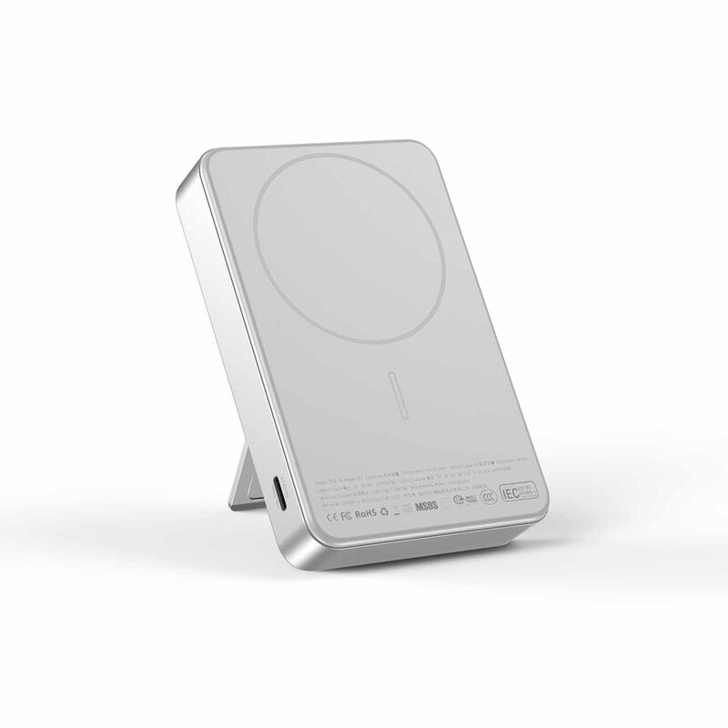 MAZER Ccc Certified Magnetic 15w 10000mah/pd30w With Istand Power Bank-silver M-MAGAIR20-SV-image 1