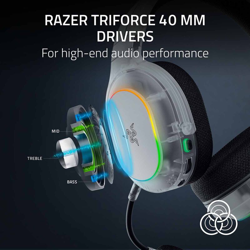 RAZER Barracuda X Chroma - Wireless Multi-platform Gaming And Mobile Headset - Phantom White Edition - Frm RZ04-05220400-R3M1-image 3