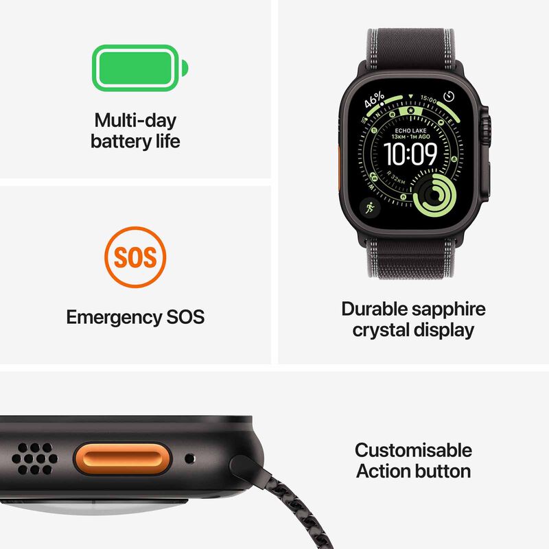 APPLE Watch Ultra 3 Gps + Cellular 49mm Natural Titanium Case With Natural Titanium Milanese Loop - Medium MEWY4X/A-image 2
